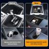 image5PCS Center Console Organizer Tray for Tesla Model Y 20242020Not Fit 2024 2025 Model Y Juniper Interior Accessories with Armrest Storage Tray Hidden Storage Box Cup Holder Center Console MatTransparent
