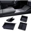 image5PCS Center Console Organizer Tray for Tesla Model Y 20242020Not Fit 2024 2025 Model Y Juniper Interior Accessories with Armrest Storage Tray Hidden Storage Box Cup Holder Center Console MatBlack