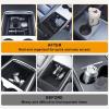 image5PCS Center Console Organizer Tray for Tesla Model Y 20242020Not Fit 2024 2025 Model Y Juniper Interior Accessories with Armrest Storage Tray Hidden Storage Box Cup Holder Center Console MatDull Black