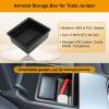 image5PCS Center Console Organizer Tray for Tesla Model Y 20242020Not Fit 2024 2025 Model Y Juniper Interior Accessories with Armrest Storage Tray Hidden Storage Box Cup Holder Center Console MatBlack