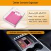 image5PCS Center Console Organizer Tray for Tesla Model Y 20242020Not Fit 2024 2025 Model Y Juniper Interior Accessories with Armrest Storage Tray Hidden Storage Box Cup Holder Center Console MatPink
