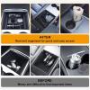 image5PCS Center Console Organizer Tray for Tesla Model Y 20242020Not Fit 2024 2025 Model Y Juniper Interior Accessories with Armrest Storage Tray Hidden Storage Box Cup Holder Center Console MatBlack