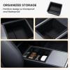 image5PCS Center Console Organizer Tray for Tesla Model Y 20242020Not Fit 2024 2025 Model Y Juniper Interior Accessories with Armrest Storage Tray Hidden Storage Box Cup Holder Center Console MatBlack