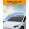 imageWindshield Sunshade for Tesla Model Y Model 3 2024 20232016 BANKKY Foldable Front Window Sun Shade Cover with Storage Bag Heat Protection Visor Interior Car Accessories for Summer Blocks UV RaysBlack 02