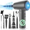 image11in1 Compressed Air Duster 3Gear Adjustable 120000 RPM Electric Air Duster with LED Light Reusable no Canned Keyboard Cleaner for Office 9000mAh Cordless Air Duster for ComputerCarGrey