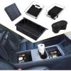 image5PCS Center Console Organizer Tray for Tesla Model Y 20242020Not Fit 2024 2025 Model Y Juniper Interior Accessories with Armrest Storage Tray Hidden Storage Box Cup Holder Center Console MatTransparent