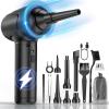 imageCompressed Air Duster 2 in 1 Electric Air Duster with Mini Computer Vacuum Cleaner 3Gear 120000 RPM Dust Blower Reusable no Canned Keyboard Cleaner for Office 9000mAh Battery LED Light
