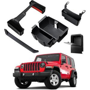 image3PCS Center Console Organizer for 2025 2024 20232018 Jeep Wrangler JL JLU 4XE and Gladiator JT Accessories Gear Shift Storage Tray Hanging Storage Box Not for JKJKU5PCS20242025