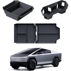 image4PCS Center Console Organizer Tray For Tesla Cybertruck 2024 Accessories Cup Holder Insert Floor Center Console Organizer Hidden Armrest Storage Box Front Under Seat Storage Box3PCS Center Console Organizer Tray