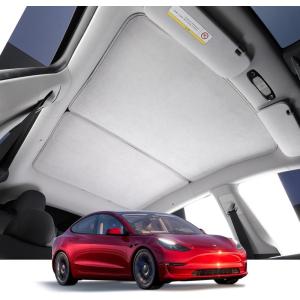 imageWindshield Sunshade for Tesla Model Y Model 3 2024 20232016 BANKKY Foldable Front Window Sun Shade Cover with Storage Bag Heat Protection Visor Interior Car Accessories for Summer Blocks UV RaysGrey
